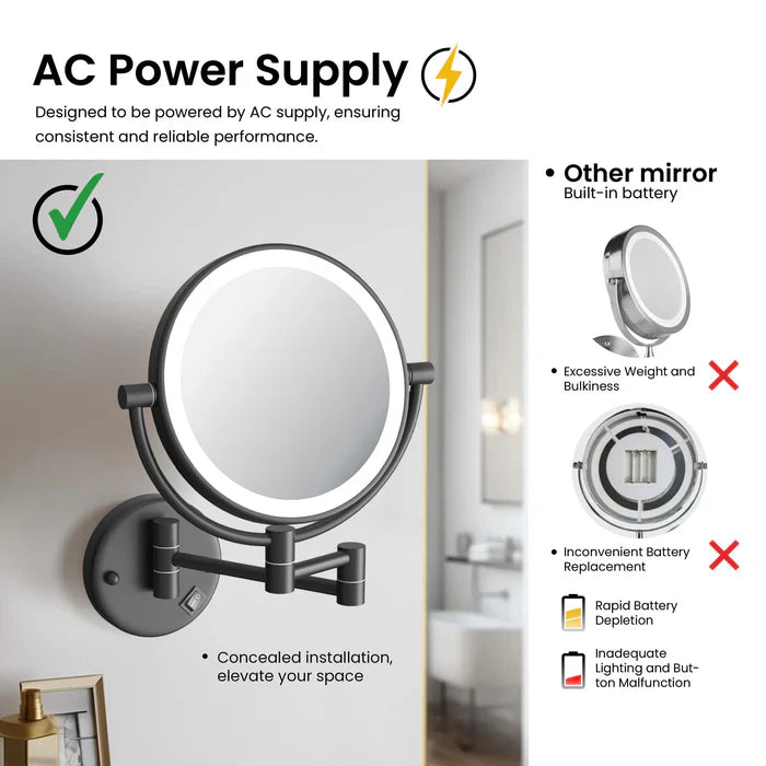 Halo LED Wall-Mount Magnifying Makeup Mirror