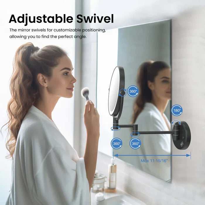Halo LED Wall-Mount Magnifying Makeup Mirror