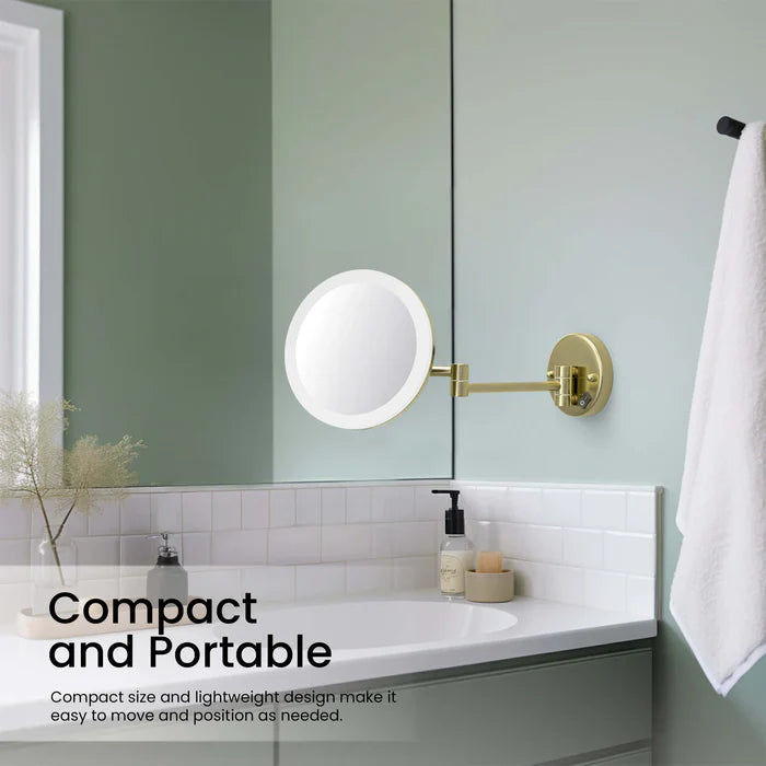 Halo LED Wall-Mount 5x Magnifying Makeup Mirror