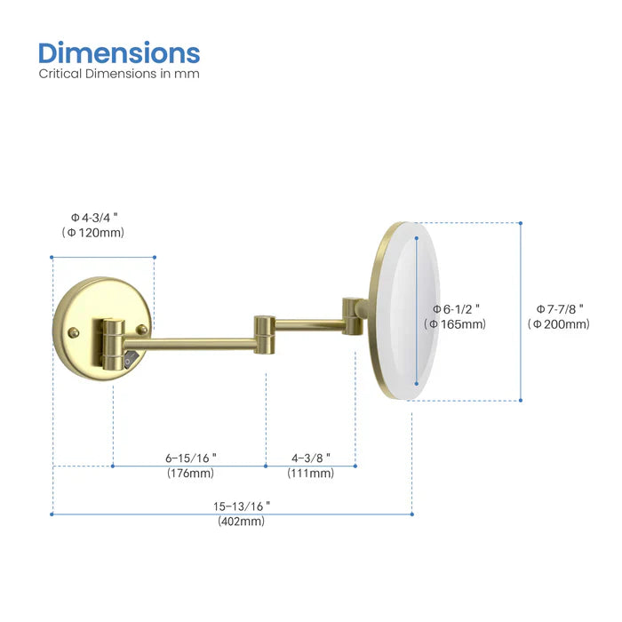 Halo LED Wall-Mount 5x Magnifying Makeup Mirror