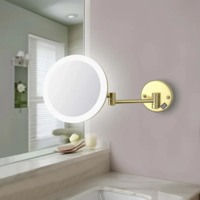 Halo LED Wall-Mount 5x Magnifying Makeup Mirror