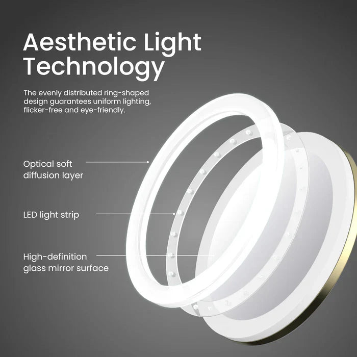 Halo LED Wall-Mount 5x Magnifying Makeup Mirror