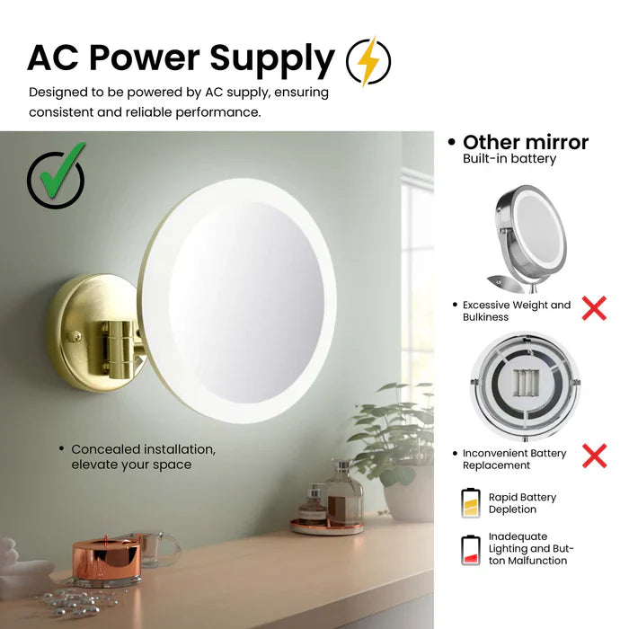 Halo LED Wall-Mount 5x Magnifying Makeup Mirror