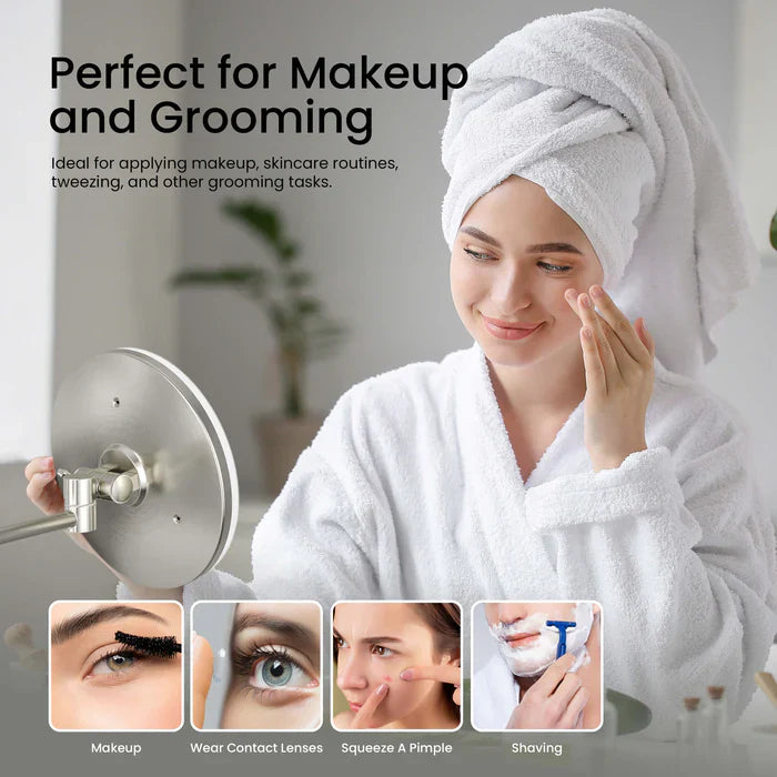 Halo LED Wall-Mount 5x Magnifying Makeup Mirror