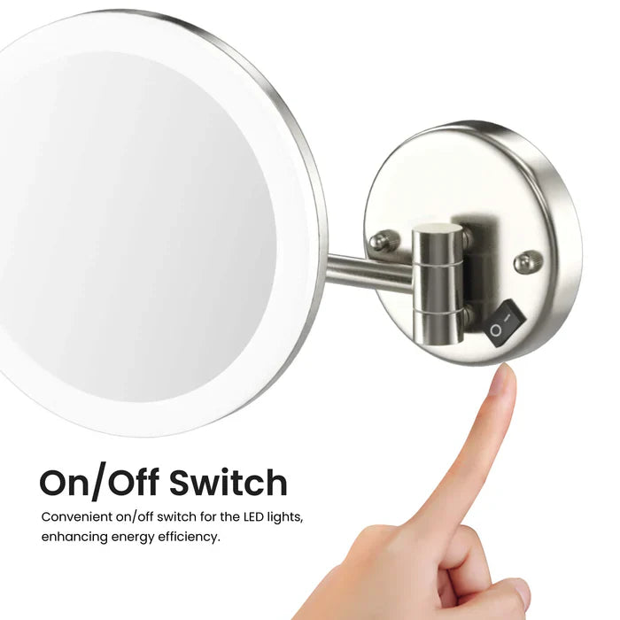 Halo LED Wall-Mount 5x Magnifying Makeup Mirror