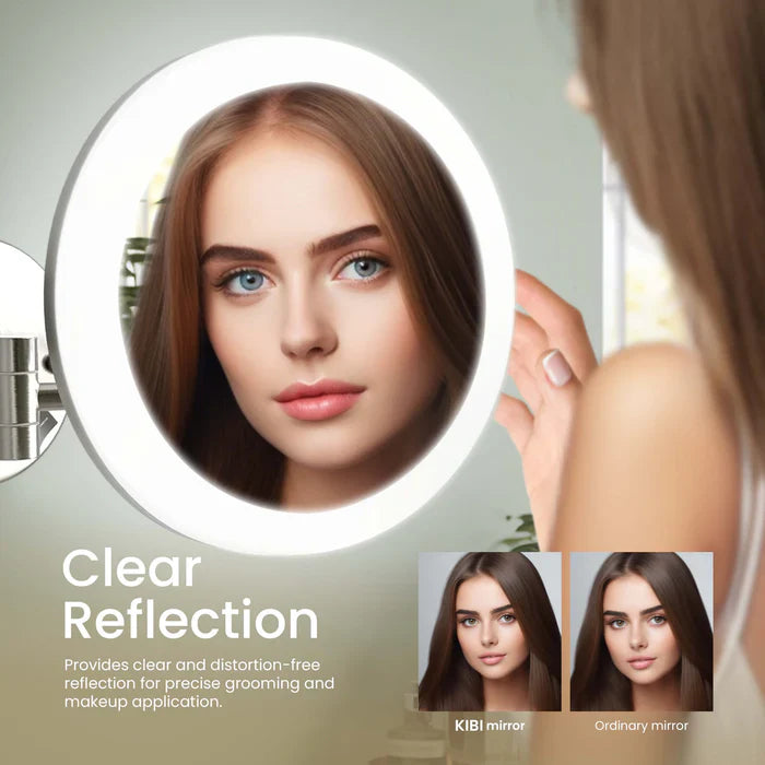 Halo LED Wall-Mount 5x Magnifying Makeup Mirror
