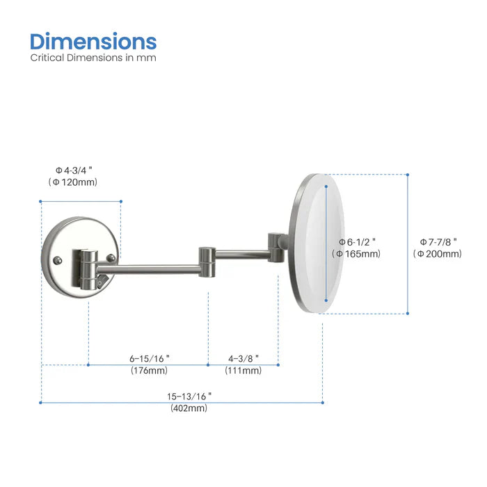 Halo LED Wall-Mount 5x Magnifying Makeup Mirror