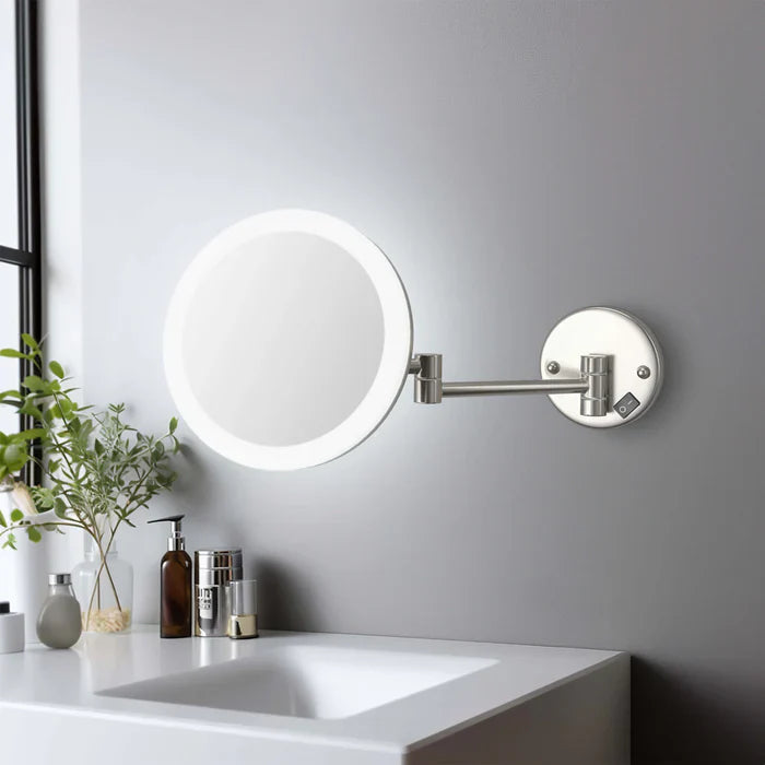Halo LED Wall-Mount 5x Magnifying Makeup Mirror