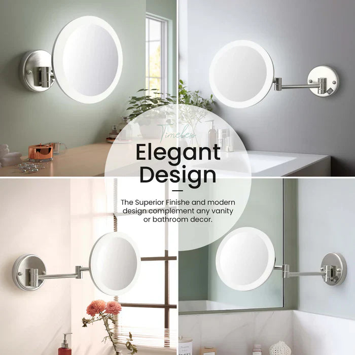 Halo LED Wall-Mount 5x Magnifying Makeup Mirror