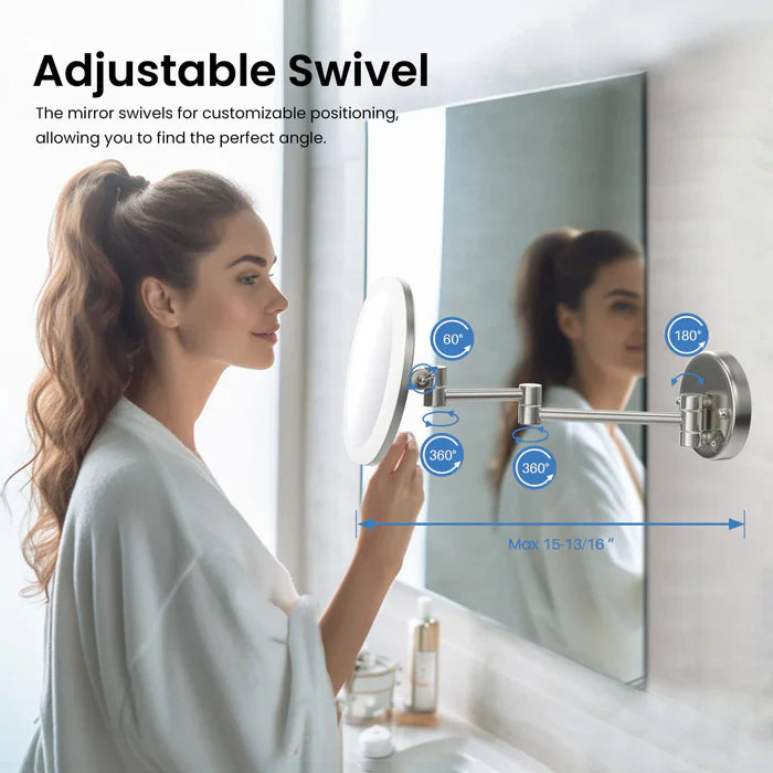 Halo LED Wall-Mount 5x Magnifying Makeup Mirror