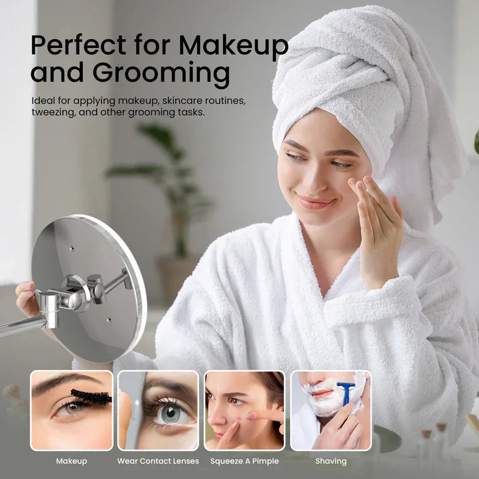 Halo LED Wall-Mount 5x Magnifying Makeup Mirror