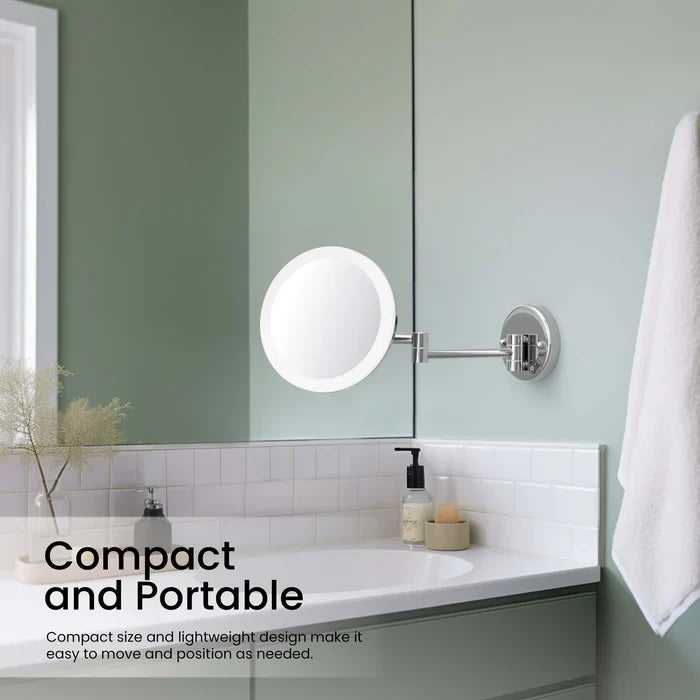 Halo LED Wall-Mount 5x Magnifying Makeup Mirror
