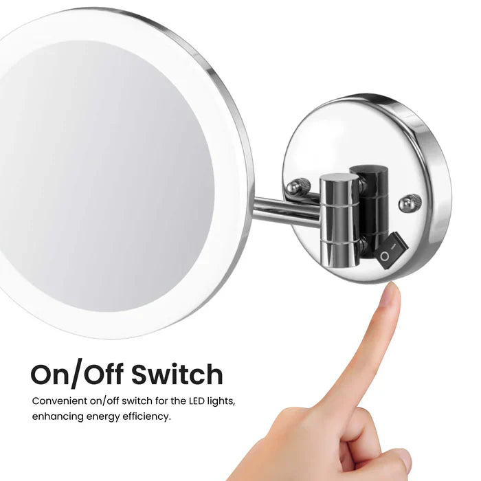 Halo LED Wall-Mount 5x Magnifying Makeup Mirror