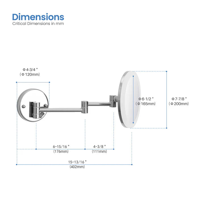 Halo LED Wall-Mount 5x Magnifying Makeup Mirror