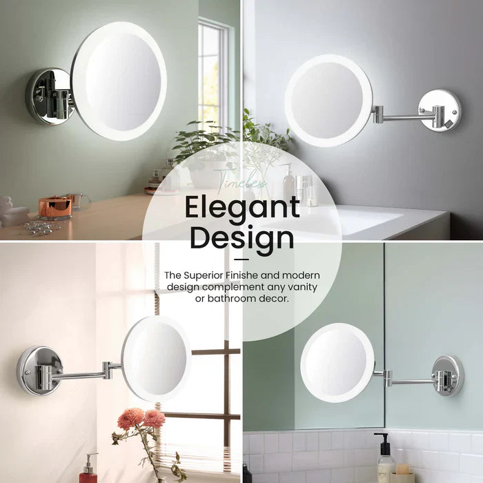 Halo LED Wall-Mount 5x Magnifying Makeup Mirror