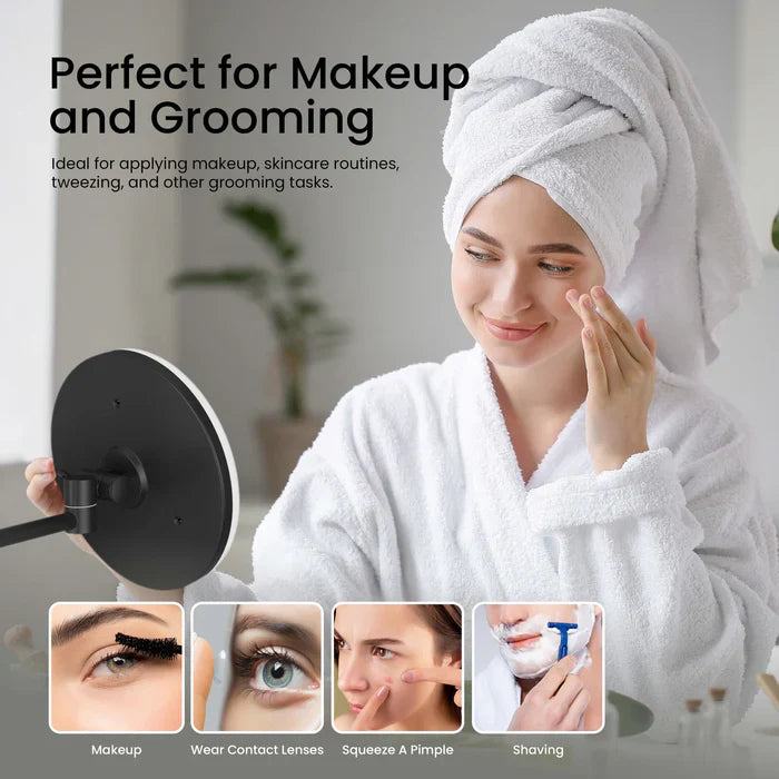 Halo LED Wall-Mount 5x Magnifying Makeup Mirror