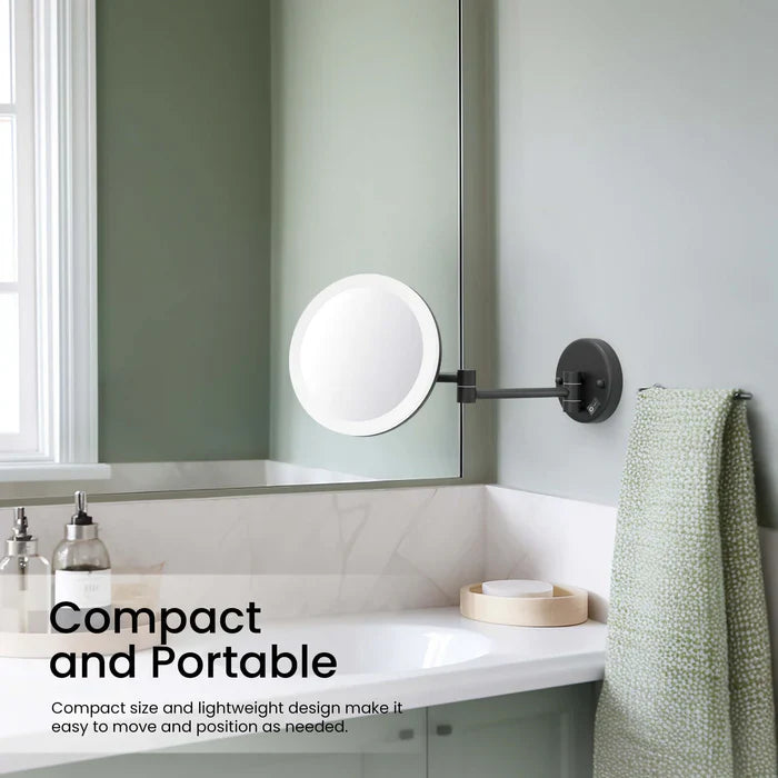Halo LED Wall-Mount 5x Magnifying Makeup Mirror