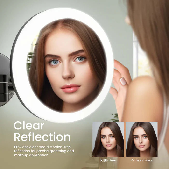 Halo LED Wall-Mount 5x Magnifying Makeup Mirror