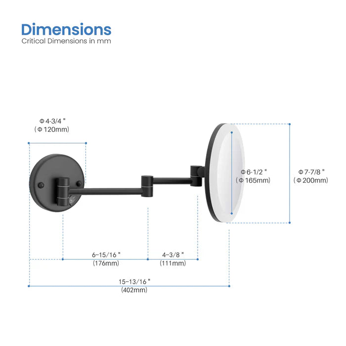 Halo LED Wall-Mount 5x Magnifying Makeup Mirror