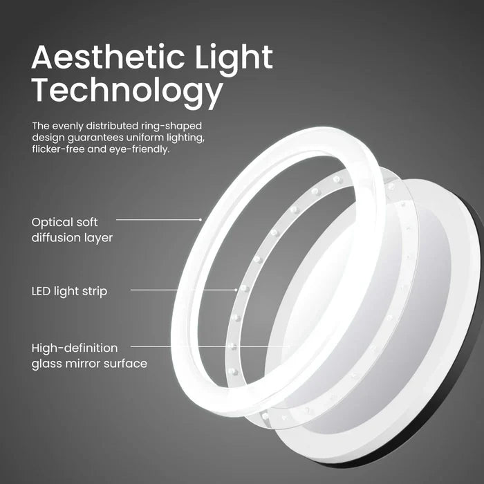 Halo LED Wall-Mount 5x Magnifying Makeup Mirror