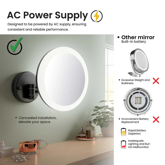 Halo LED Wall-Mount 5x Magnifying Makeup Mirror
