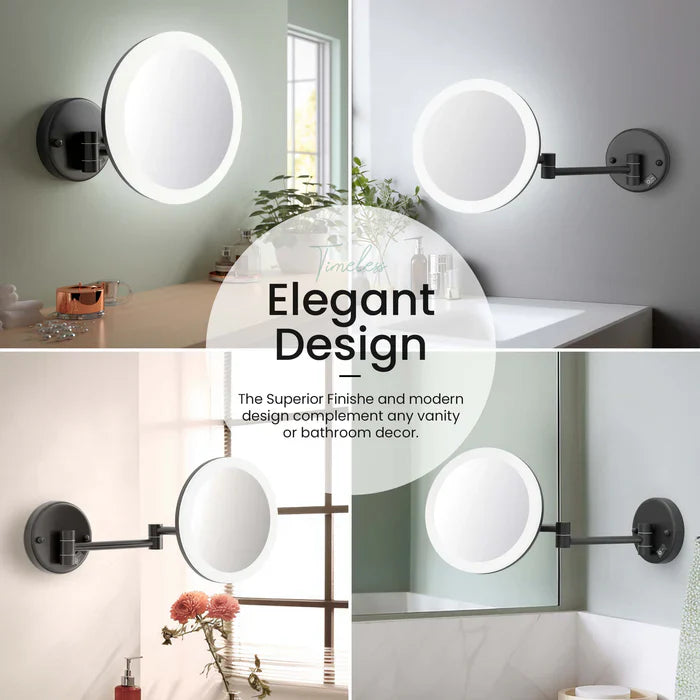 Halo LED Wall-Mount 5x Magnifying Makeup Mirror