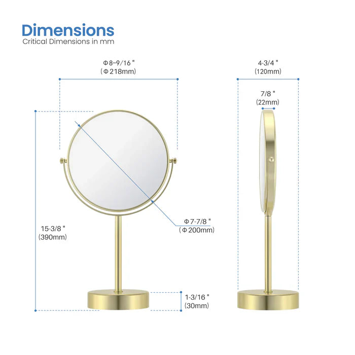Halo Freestanding 5x Magnifying Makeup Mirror