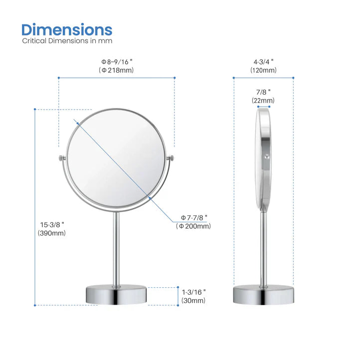 Halo Freestanding 5x Magnifying Makeup Mirror