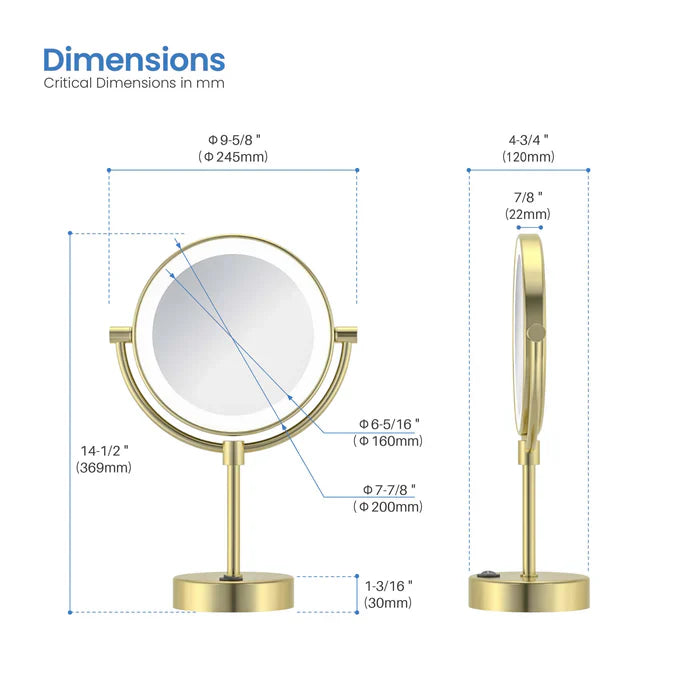 Halo LED Free-Standing Magnifying Makeup Mirror
