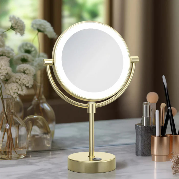 Halo LED Free-Standing Magnifying Makeup Mirror