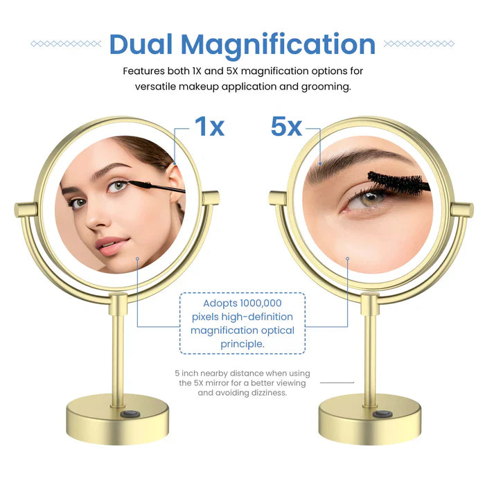 Halo LED Free-Standing Magnifying Makeup Mirror