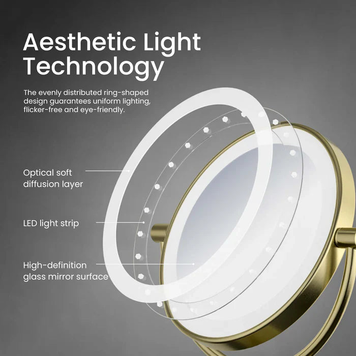 Halo LED Free-Standing Magnifying Makeup Mirror