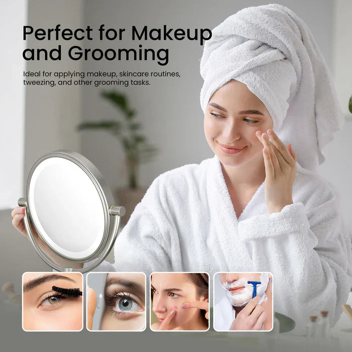 Halo LED Free-Standing Magnifying Makeup Mirror