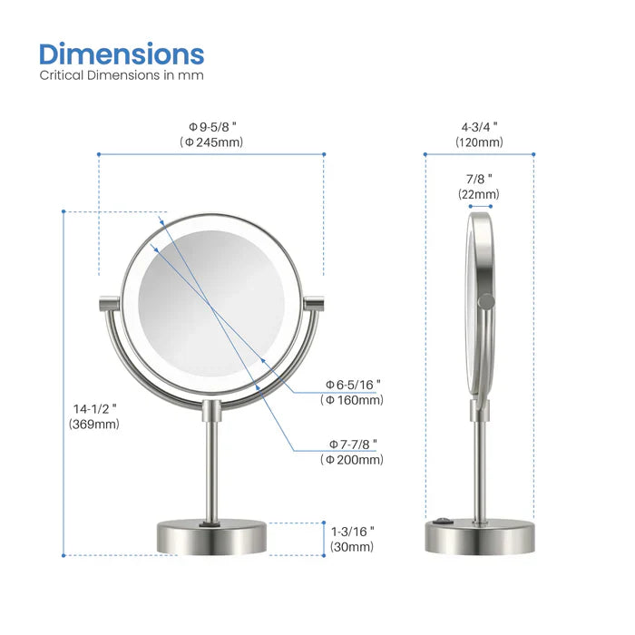 Halo LED Free-Standing Magnifying Makeup Mirror