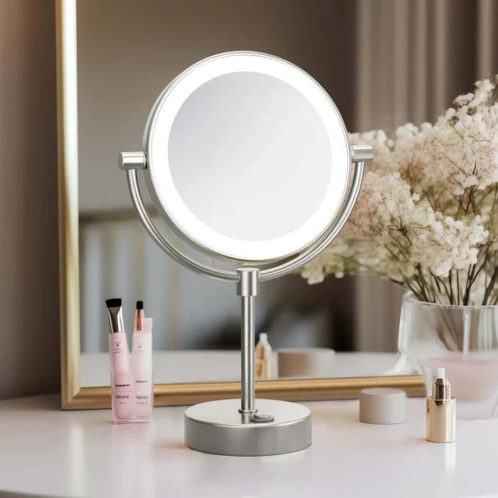 Halo LED Free-Standing Magnifying Makeup Mirror