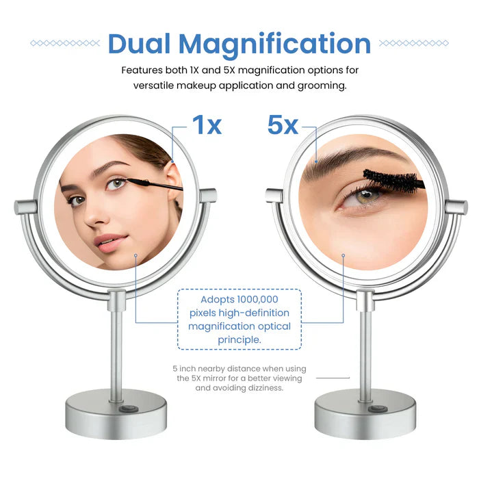 Halo LED Free-Standing Magnifying Makeup Mirror