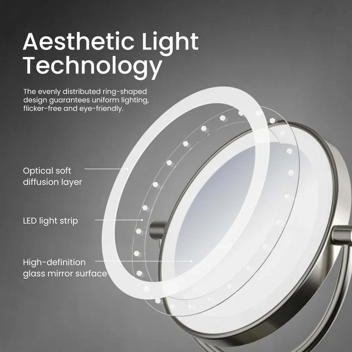 Halo LED Free-Standing Magnifying Makeup Mirror