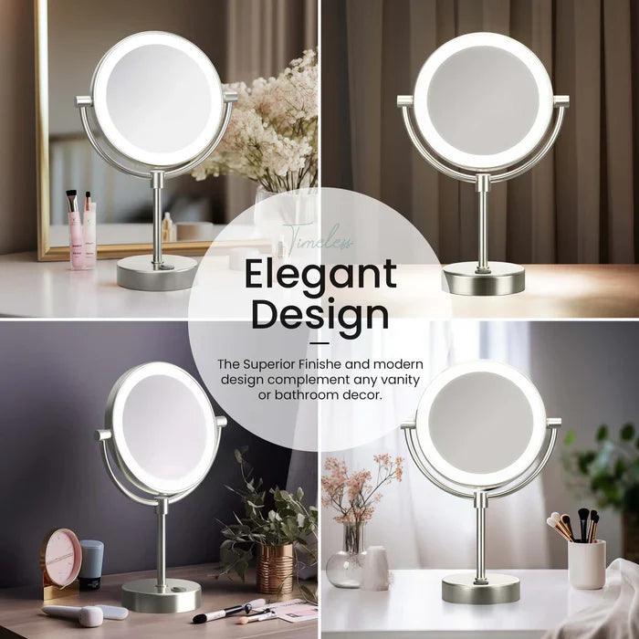 Halo LED Free-Standing Magnifying Makeup Mirror