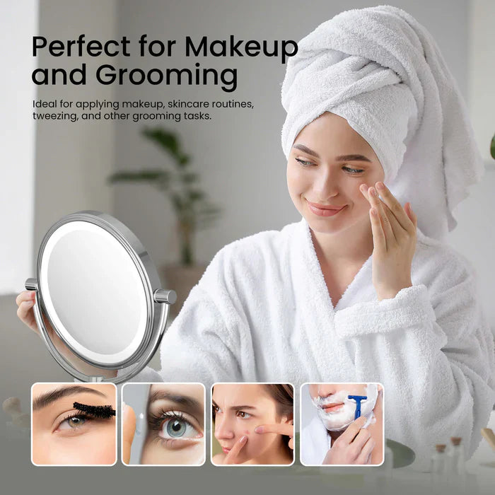 Halo LED Free-Standing Magnifying Makeup Mirror