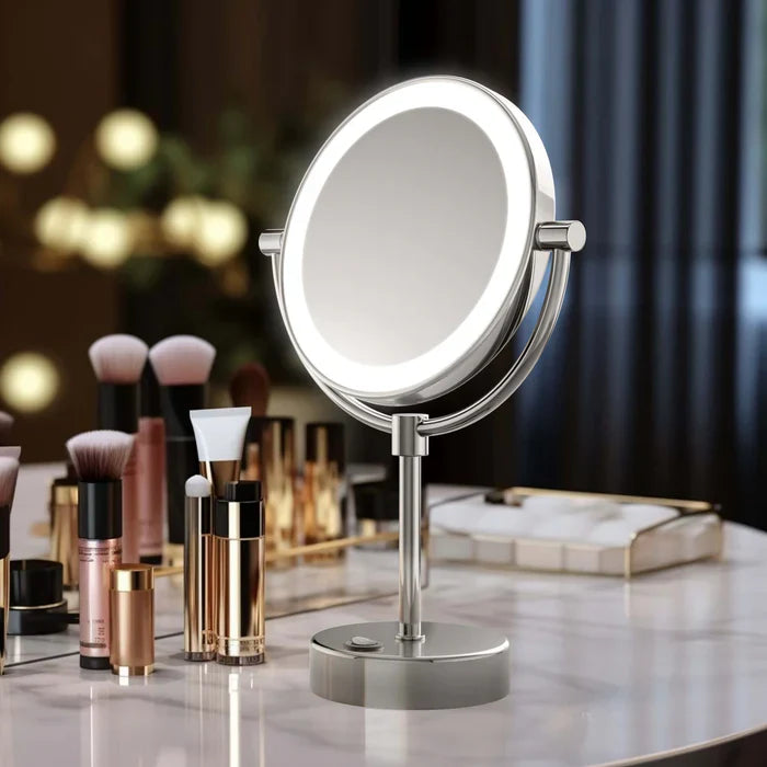Halo LED Free-Standing Magnifying Makeup Mirror