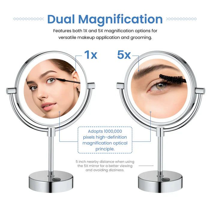 Halo LED Free-Standing Magnifying Makeup Mirror