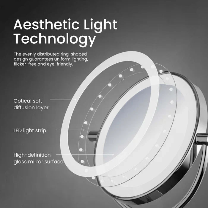 Halo LED Free-Standing Magnifying Makeup Mirror