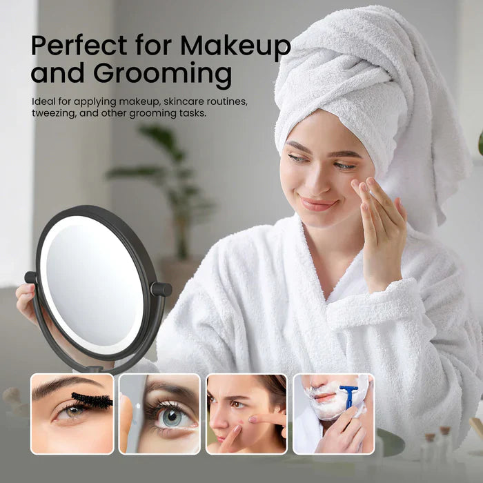 Halo LED Free-Standing Magnifying Makeup Mirror