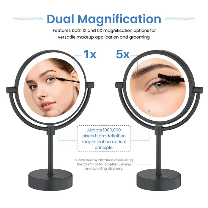 Halo LED Free-Standing Magnifying Makeup Mirror