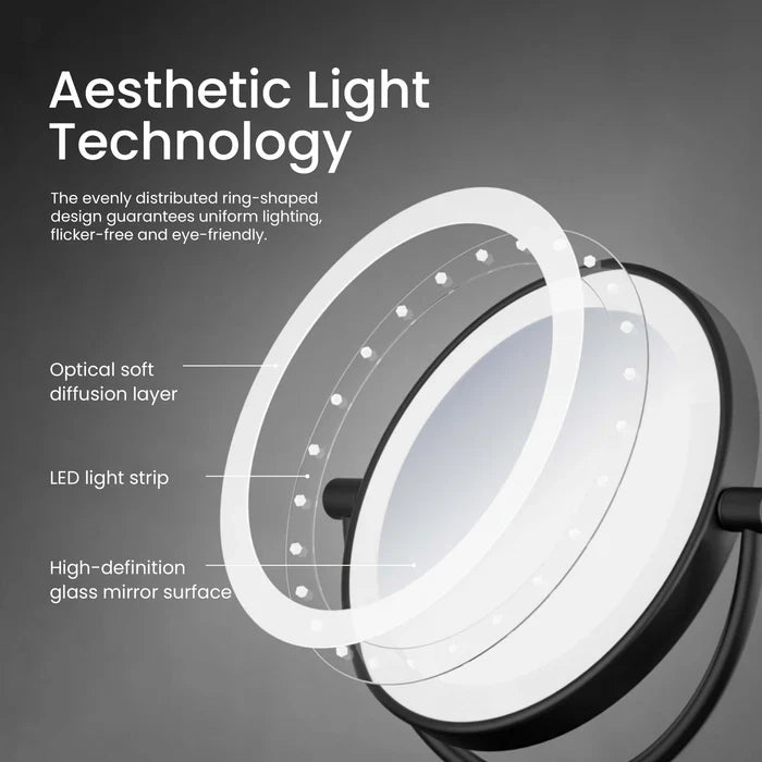 Halo LED Free-Standing Magnifying Makeup Mirror