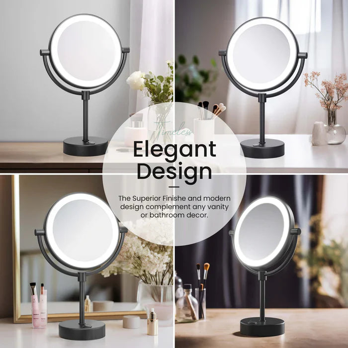 Halo LED Free-Standing Magnifying Makeup Mirror