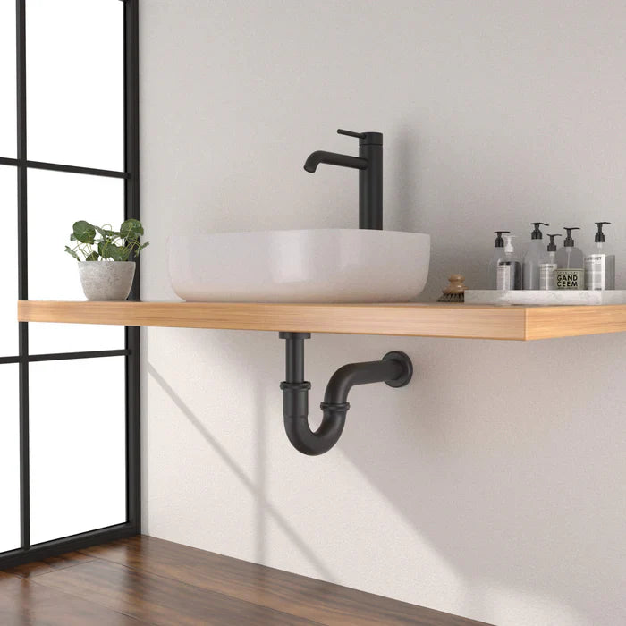 Decorative Bathroom Sink P-Trap in Matte Black