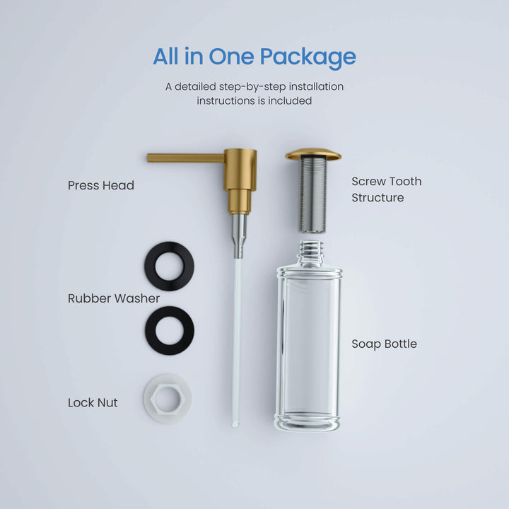 Solid Brass Kitchen Soap Dispenser