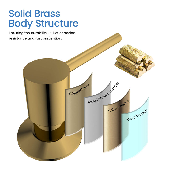 Solid Brass Kitchen Soap Dispenser