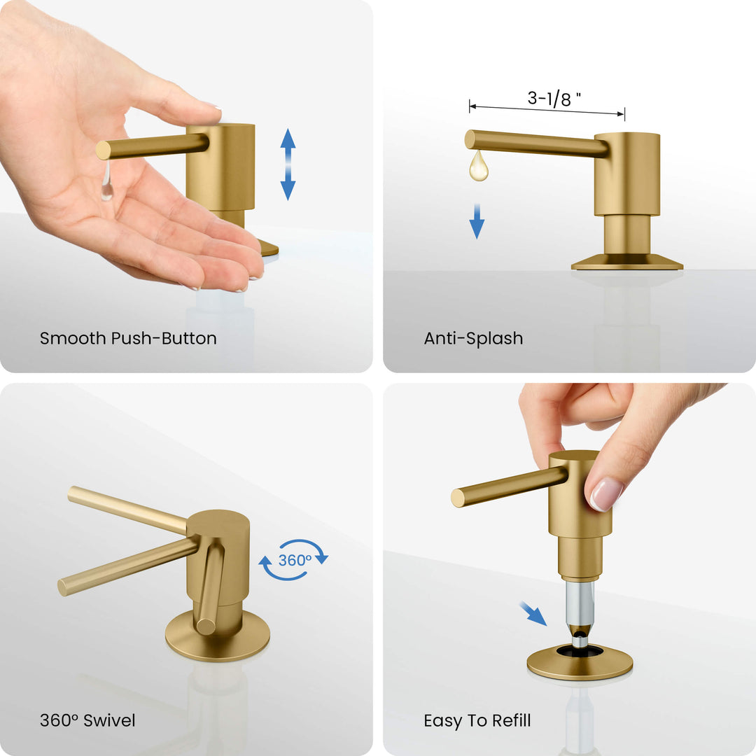Solid Brass Kitchen Soap Dispenser